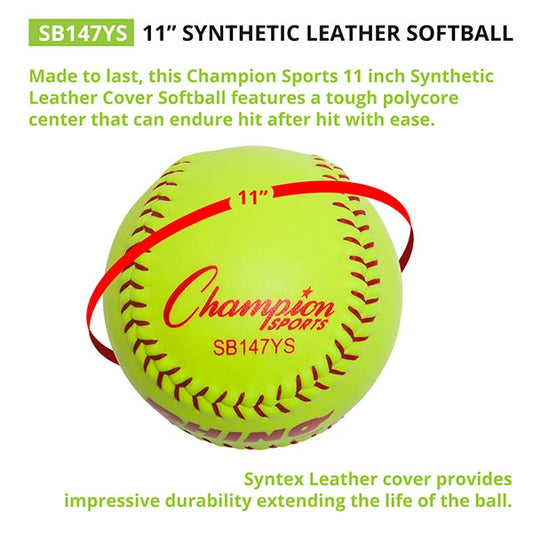 11" Synthetic Leather Poly Core Softball